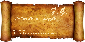 Füstös Gergő névjegykártya